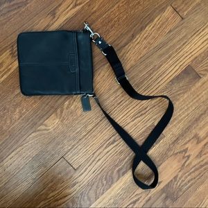 Coach black leather crossbody bag